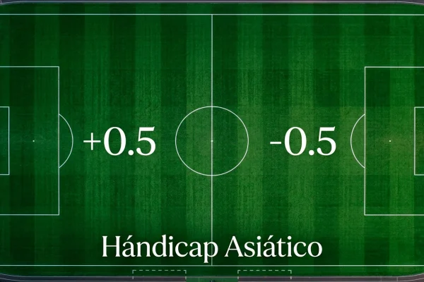Campo de futbol de la Ligue 1 dividido en dos mitades con numeros de handicap sobreimpresos